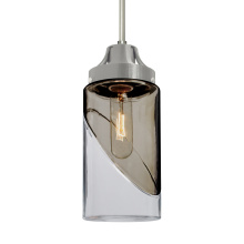 Besa Lighting 1JC-BLINKSM-EDIL-SN - Besa, Blink Cord Pendant, Trans. Smoke/Clear, Satin Nickel Finish, 1x4W LED Filament