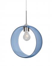Besa Lighting 1JC-PLATOBL-SN-NI - Besa, Plato Cord Pendant, Blue, Satin Nickel Finish, 1x60W Medium Base