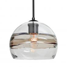 Besa Lighting 1JC-SPIR8SC-BK - Besa Spirit 8 Pendant, Smoke/Clear, Black Finish, 1x60W Medium Base