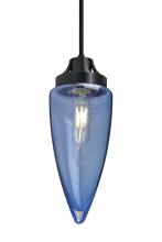 Besa Lighting 1JC-SULUBL-EDIL-BK - Besa, Sulu Cord Pendant, Blue Bubble, Black Finish, 1x8W LED Filament