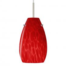 Besa Lighting 1JT-4126RC-SN - Besa Pera 9 Pendant Satin Nickel Red Cloud 1x100W Medium Base