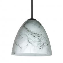 Besa Lighting 1JT-4470MG-BK - Besa Vila Pendant Black Marble Grigio 1x60W Medium Base