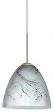 Besa Lighting 1JT-4470MG-SN - Besa Vila Pendant Satin Nickel Marble Grigio 1x60W Medium Base