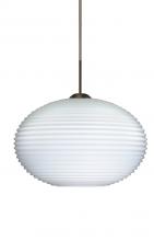 Besa Lighting 1JT-491307-BR - Besa Pendant Pape 12 Bronze Opal Ribbed 1x100W Medium Base
