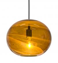 Besa Lighting 1JT-GENOAM-BK - Besa, Geno Cord Pendant, Vapor Amber, Black Finish, 1x60W Medium Base