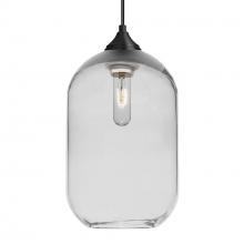 Besa Lighting 1JT-OMEGA12CL-BK - Besa, Omega 12 Cord Pendant, Clear, Black Finish, 1x60W Medium Base