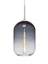 Besa Lighting 1JT-OMEGA12ST-EDIL-SN - Besa, Omega 12 Cord Pendant, Steel/Clear, Satin Nickel Finish, 1x5W LED Filament