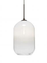 Besa Lighting 1JT-OMEGA12WH-BR - Besa, Omega 12 Cord Pendant, White/Clear, Bronze Finish, 1x60W Medium Base