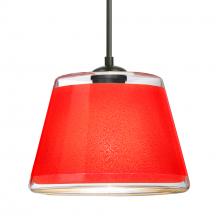 Besa Lighting 1JT-PIC9RD-BK - Besa Pendant Pica 9 Black Red Sand 1x75W Medium Base