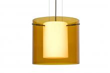 Besa Lighting 1KG-G18407-LED-BR - Besa Pahu 12 LED Pendant Transparent Armagnac Bronze 1x11W LED