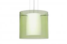 Besa Lighting 1KG-L18407-LED-SN - Besa Pahu 12 LED Pendant Transparent Olive Satin Nickel 1x11W LED
