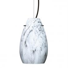 Besa Lighting 1KX-4126MG-BK - Besa Pera 9 Cable Pendant Marble Grigio Black 1x100W Medium Base