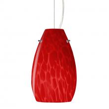 Besa Lighting 1KX-4126RC-SN - Besa Pera 9 Cable Pendant Red Cloud Satin Nickel 1x100W Medium Base