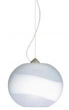 Besa Lighting 1KX-477699-SN - Besa Luna Pendant Opal Frost Satin Nickel 1x100W Medium Base