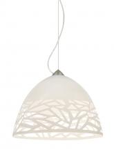 Besa Lighting 1KX-KIEVWH-LED-SN - Besa Kiev Pendant, White, Satin Nickel Finish, 1x9W LED