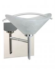 Besa Lighting 1SW-181304-CR-SQ - Besa Wall With SQ Canopy Hoppi Chrome Marble/Clear 1x40W G9