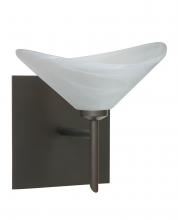 Besa Lighting 1SW-191352-BR-SQ - Besa Wall With SQ Canopy Hoppi Bronze Marble 1x40W G9