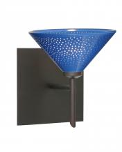 Besa Lighting 1SW-282484-LED-BR-SQ - Besa Wall With SQ Canopy Kona Bronze Blue Starpoint 1x5W LED