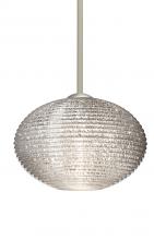Besa Lighting 1TT-4913GL-SN - Besa Stem Pendant Pape 12 Satin Nickel Glitter 1x100W Medium Base