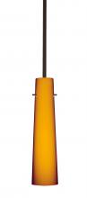 Besa Lighting 1TT-567480-BR - Besa Camino Stem Pendant Bronze Amber Matte 1x40W E12 base