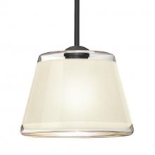 Besa Lighting 1TT-PIC9WH-BK - Besa Stem Pendant Pica 9 Black White Sand 1x75W Medium Base