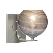 Besa Lighting 1WC-JILLYSM-SN - Besa, Jilly Vanity, Vapor Smoke, Satin Nickel Finish, 1x60W Medium Base