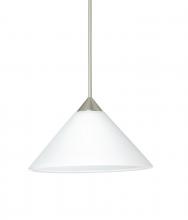 Besa Lighting 1XT-117607-SN - Besa Pendant Kona Satin Nickel White 1x50W MAX GY6.35 Base