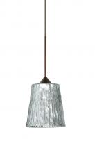 Besa Lighting 1XT-5125SF-BR - Besa Pendant Nico 4 Bronze Stone Silver Foil 1x35W MAX GY6.35 Base