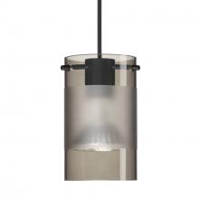Besa Lighting 1XT-6524ES-BK - Besa Pendant Scope 4, Black Finish, Smoke/Frost 1x50W MAX GY6.35 Base MR16