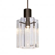 Besa Lighting 1XT-ICE4CL-BR - Besa Ice 4 Pendant, Clear Glass, Bronze Finish, 1x35W 35W MAX GY6.35 Base