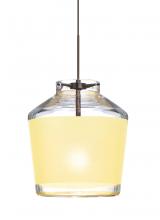 Besa Lighting 1XT-PIC6CR-BR - Besa Pendant Pica 6 Bronze Creme Sand 1x50W MAX GY6.35 Base