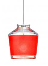 Besa Lighting 1XT-PIC6RD-SN - Besa Pendant Pica 6 Satin Nickel Red Sand 1x50W MAX GY6.35 Base