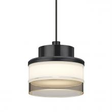 Besa Lighting 1XT-PIVOTSM-LED-BK - Besa Pivot Pendant, Opal Glossy/Smoke, Black Finish, 1x3W LED