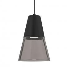 Besa Lighting 1XT-TIMO6BS-LED-BK - Besa Timo 6 Pendant, Smoke/Black, Black Finish, 1x9W LED