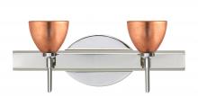 Besa Lighting 2SW-1758CF-LED-CR - Besa Divi Wall 2SW Copper Foil Chrome 2x5W LED