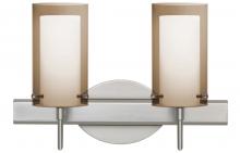 Besa Lighting 2SW-S44007-LED-SN - Besa Pahu 4 Wall 2SW Transparent Smoke/Opal Satin Nickel 2x5W LED