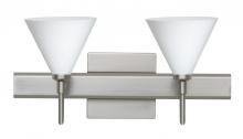 Besa Lighting 2SW-512107-SN-SQ - Besa Wall With Sq Canopy Kani Satin Nickel Opal Matte 2x40W G9