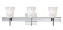 Besa Lighting 3SW-5125GL-LED-CR-SQ - Besa Wall With SQ Canopy Nico 4 Chrome Glitter Stone 3x5W LED
