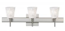 Besa Lighting 3SW-5125GL-SN-SQ - Besa Wall With SQ Canopy Nico 4 Satin Nickel Glitter Stone 3x40W G9