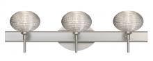Besa Lighting 3SW-5612GL-LED-SN - Besa Wall Lasso Satin Nickel Glitter 3x5W LED