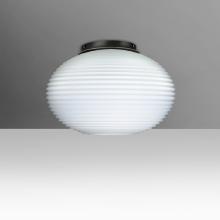 Besa Lighting 491207C-BK - Besa Pape 10 Ceiling, Opal Matte, Black Finish, 1x60W MAX Medium base