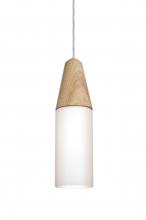 Besa Lighting J-NININA-SN - Besa, Nini Cord Pendant for Multiport Canopy, Natural/Opal, Satin Nickel Finish, 1x40W Medium Base