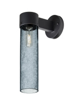 Besa Lighting JUNI16BL-WALL-EDIL-BK - Besa, Juni 16 Outdoor Sconce, Blue Bubble, Black Finish, 1x4W LED Filament