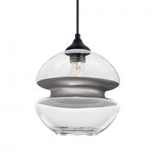 Besa Lighting OP-HULA8SL-BK - Besa, Hula 8 Outdoor Pendant, Clear/Silver, Black Finish, 1xE26 base