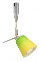 Besa Lighting RSP-5042GY-06-SN - Besa Spotlight With 6" Stem Canto 3 Satin Nickel Bicolor Green/Yellow 1x35W Bipin MR11