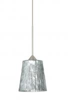 Besa Lighting RXP-5125SF-SN - Besa Pendant Nico 4 Satin Nickel Stone Silver Foil 1x35W MAX GY6.35 Base