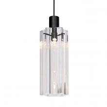 Besa Lighting RXP-ICE7CL-BK - Besa Ice 7 Pendant, Clear Glass, Black Finish, 1x35W 35W MAX GY6.35 Base