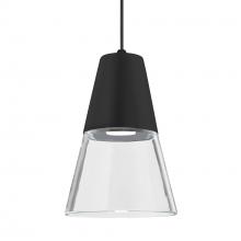 Besa Lighting RXP-TIMO6BC-LED-BK - Besa Timo 6 Pendant, Clear/Black, Black Finish, 1x9W LED