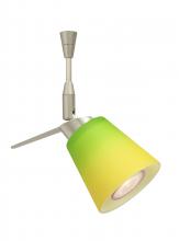 Besa Lighting SP-5042GY-06-SN - Besa Spotlight With 6" Stem Canto 3 Satin Nickel Bicolor Green/Yellow 1x35W Bipin MR11