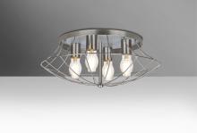Besa Lighting SPEZZA18C-EDIL-SN - Besa Ceiling Spezza 18 Satin Nickel 4x8W LED Filament